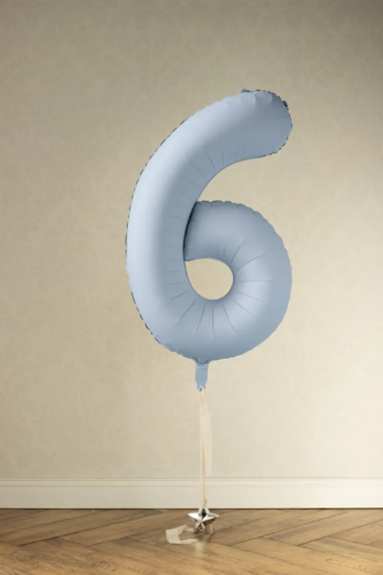 Lyseblå Tal Ballon 86 cm - 6