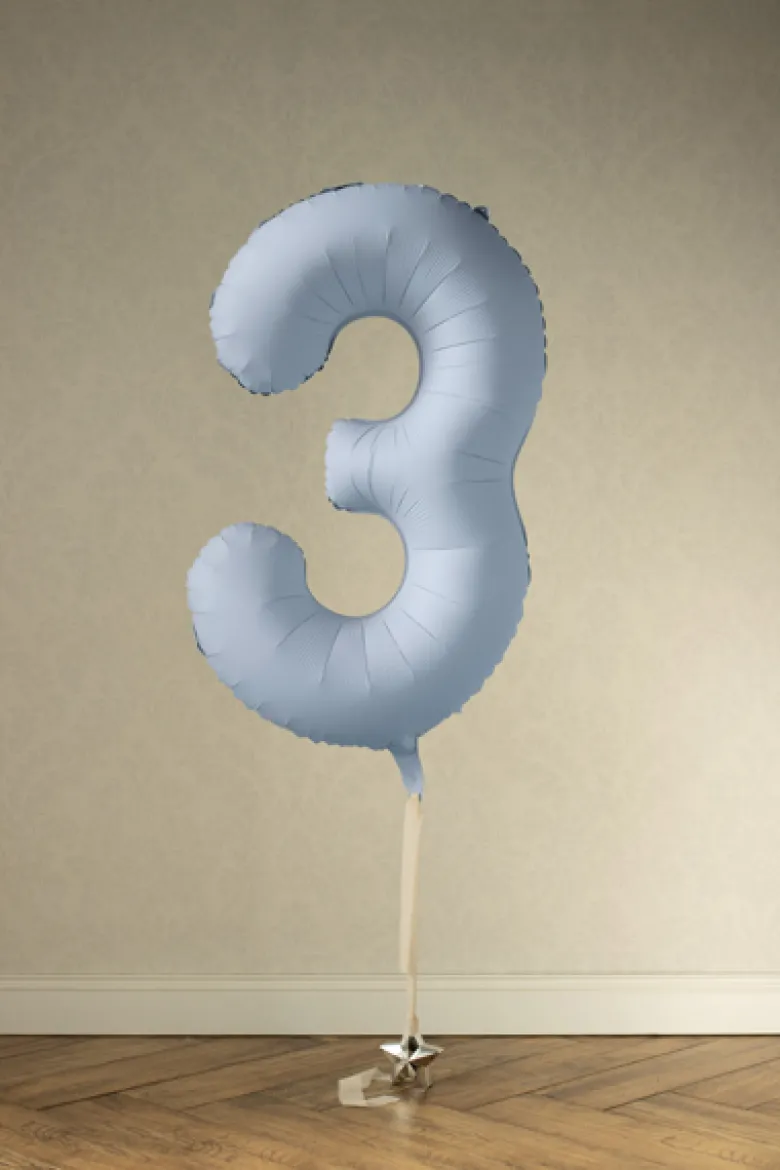 Lyseblå Tal Ballon 86 cm - 3