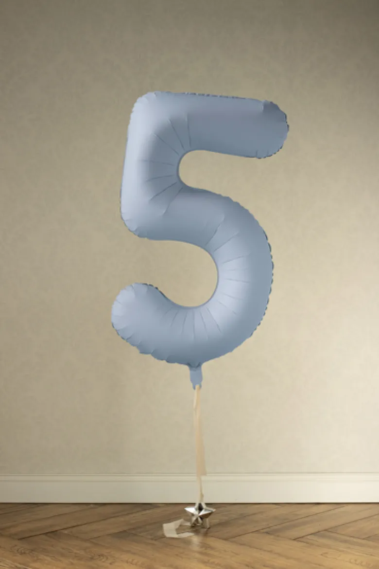 Lyseblå Tal Ballon 86 cm - 5
