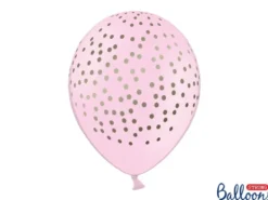 Lyserøde Faux Konfetti Latex Balloner (30cm.), 6 stk.