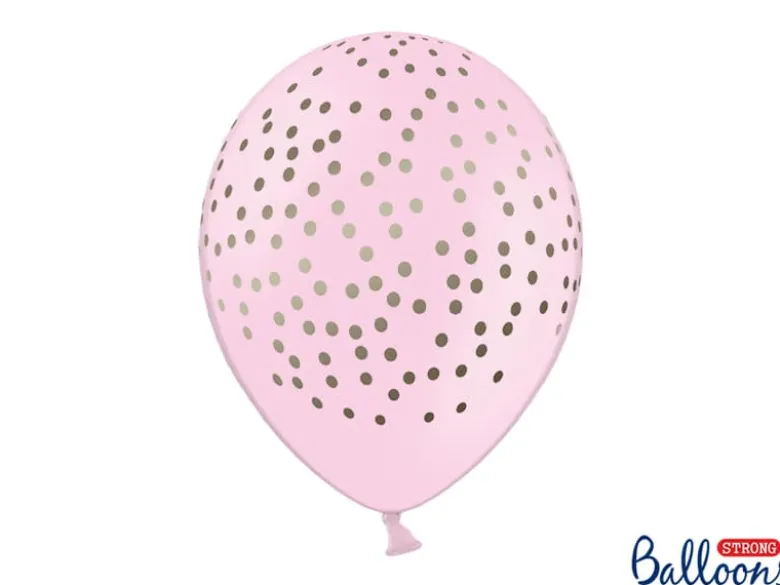 Lyserøde Faux Konfetti Latex Balloner (30cm.), 6 stk.