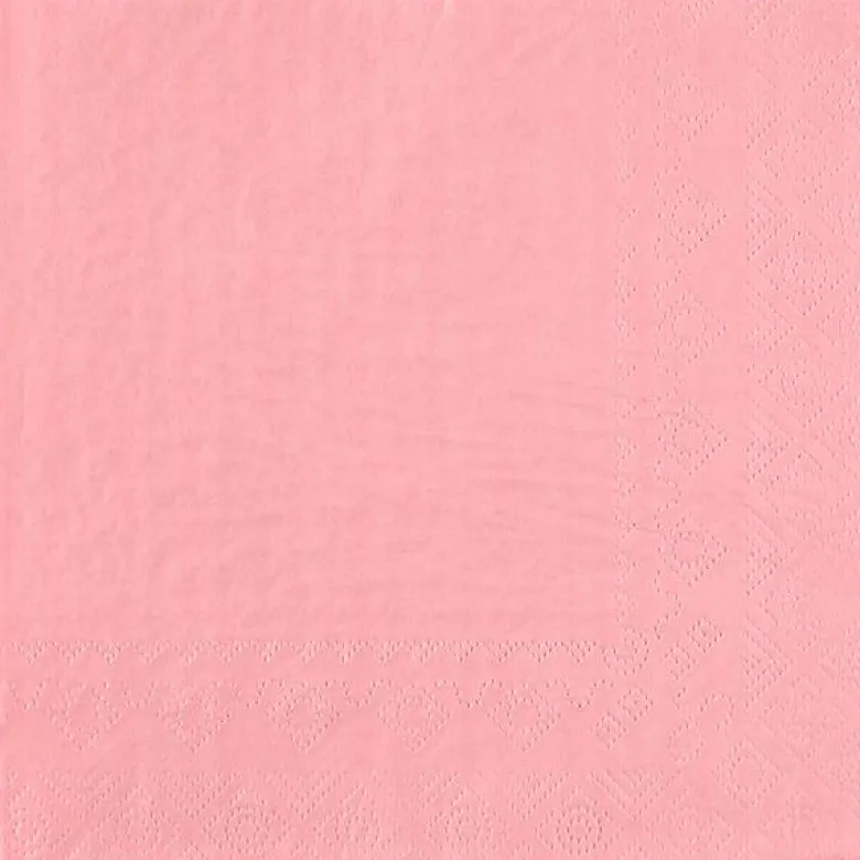 Lyserøde Frokostservietter 33 x 33 cm, 25 stk.
