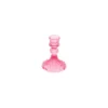 Lyserød Glas Lysestageholder, 10.5 cm