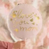Lyserød "Love you Mom" Folieballon, 35 cm