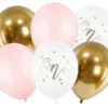 Lyserød "One" Latex Ballon Pakke m/6 stk.