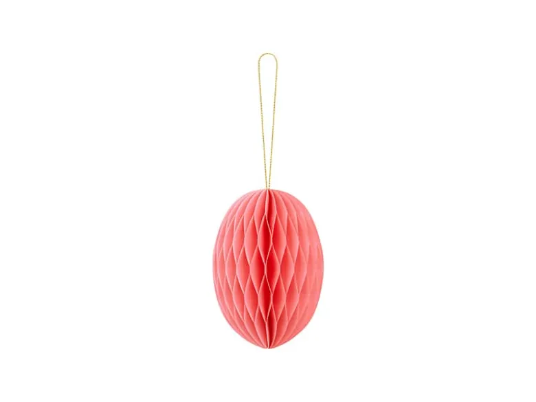 Lyserød Påskeæg Honeycomb Dekoration, 12 cm
