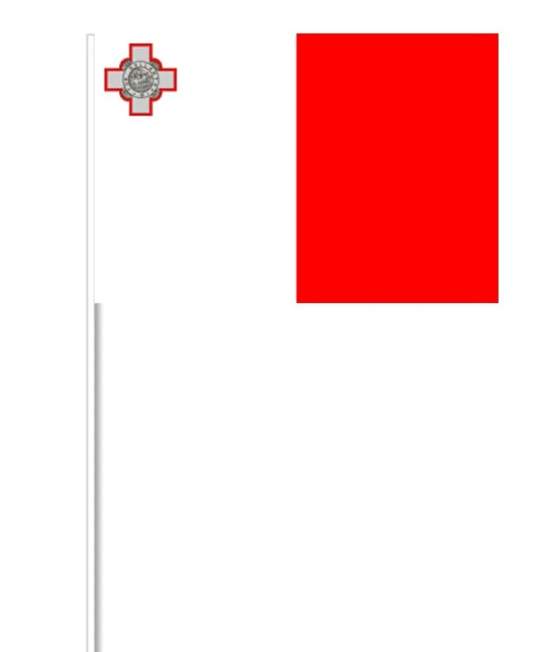 Malta Papirflag på Pind, 27 x 20 cm