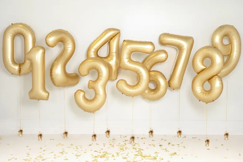 Mat Guld Tal Ballon 86 cm - 1