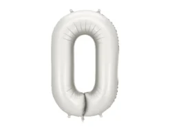 Mat Sølv Tal Ballon 86 cm - 0