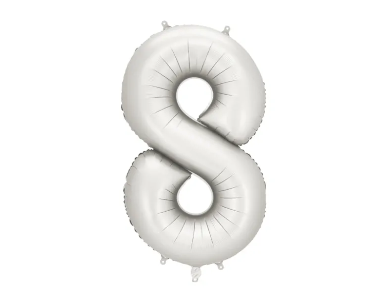 Mat Sølv Tal Ballon 86 cm - 8