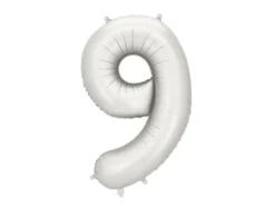 Mat Sølv Tal Ballon 86 cm - 9
