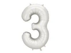Mat Sølv Tal Ballon 86 cm - 3