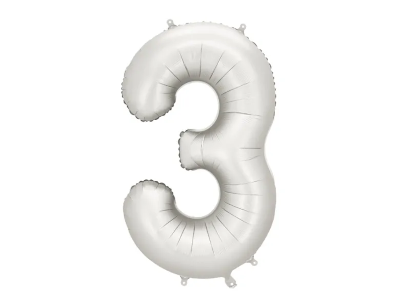 Mat Sølv Tal Ballon 86 cm - 3