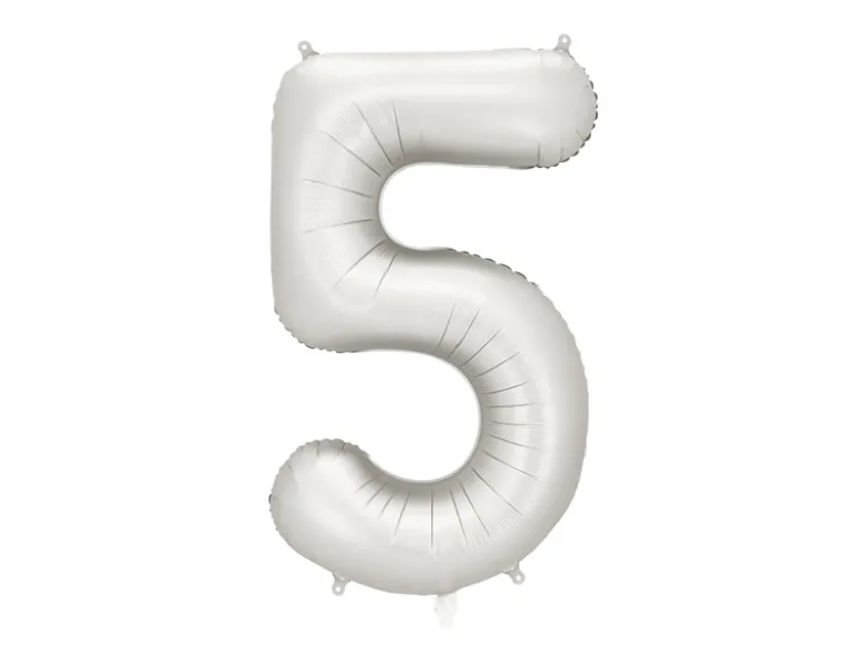 Mat Sølv Tal Ballon 86 cm - 5