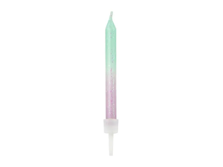 Mermaid Kagelys m/Glitter & Ombré Design, 20 stk.