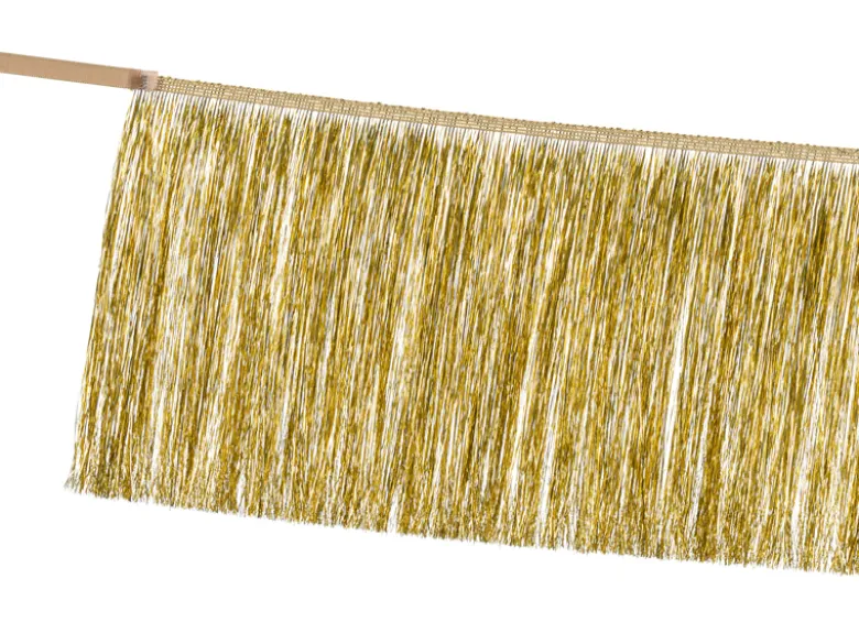 Metallic Guld Folie Frynsebanner, 20 x 135 cm