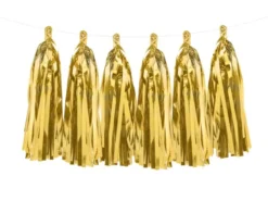 Metallic Guld Folie Tassels DIY, 12 stk.
