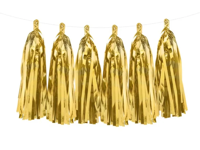 Metallic Guld Folie Tassels DIY, 12 stk.