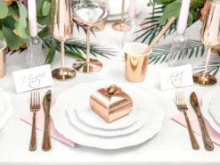 Metallic Rosegold Gaveæsker til Små Snacks, 10 stk