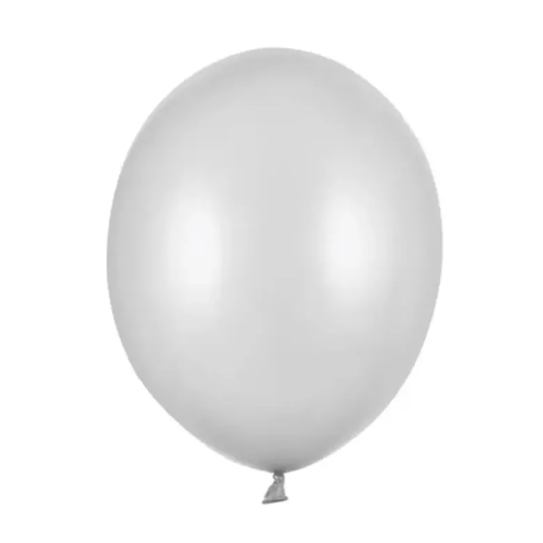 Metallic Sølv 5" Balloner, Pose m/100 stk. (12cm.)
