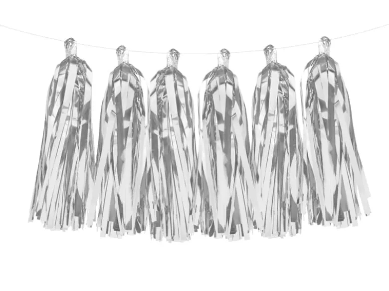 Metallic Sølv Folie Tassels DIY, 12 stk.