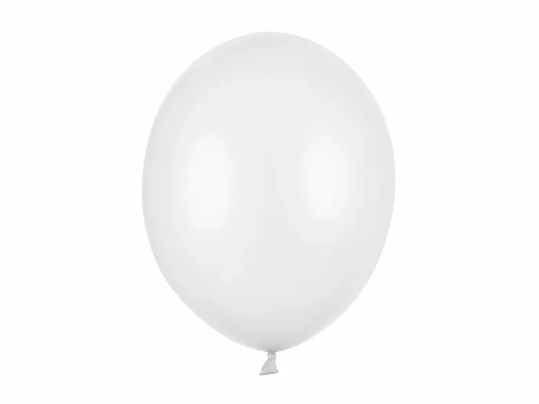 Metallisk Hvide Balloner 30 cm, 50 stk.