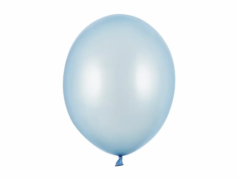Metallisk Lyseblå Balloner 30 cm, 10 stk.