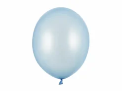Metallisk Lyseblå Balloner 30 cm, 50 stk.