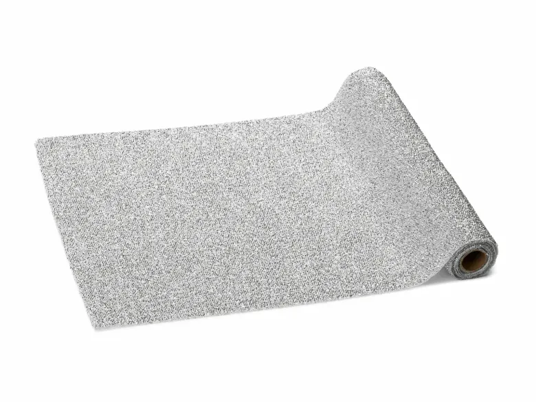 Metallisk Sølv Stof Bordløber, 3 m