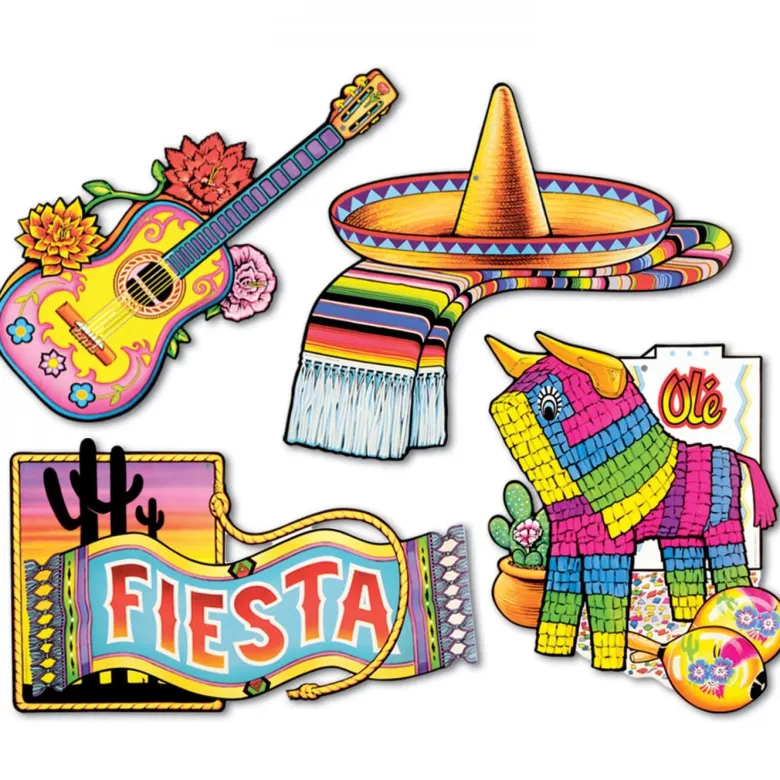Mexicanske Fiesta Cutouts, 4 stk.