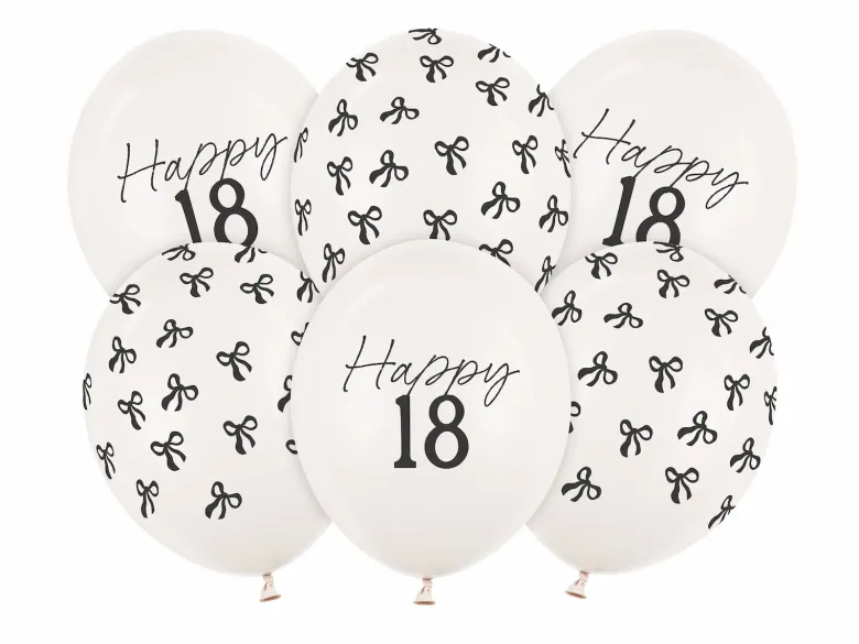 Milestone "Happy 18" Balloner, 6 stk.