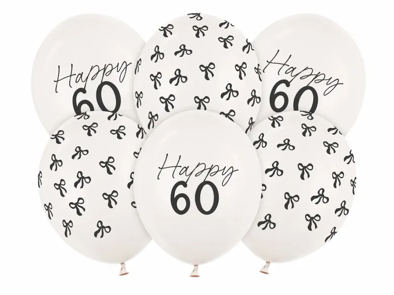Milestone "Happy 60" Balloner, 6 stk.