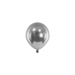 Mini Ballon - Mørk Sølv Chrome, 12 cm
