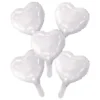 Mini Hvide Hjerte Folieballoner 23 cm, 5 stk.