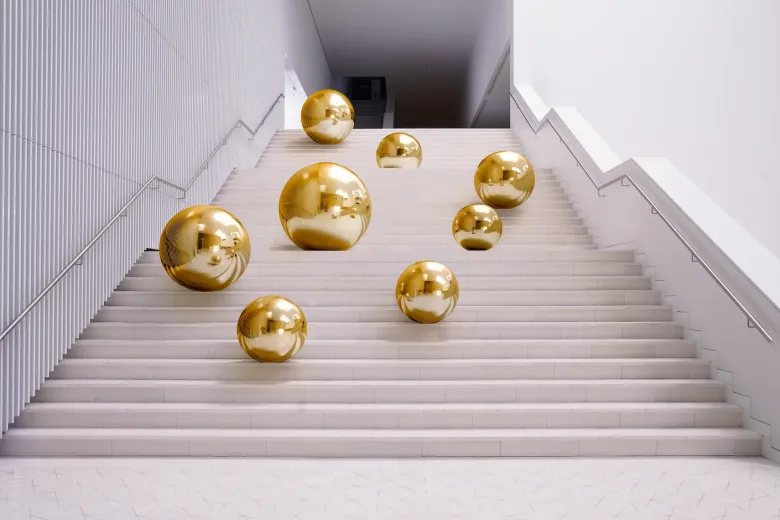 Mirror Ball Guld, 90 cm