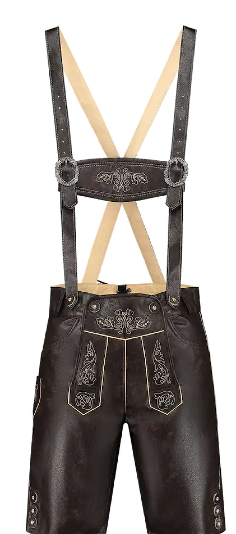 Mørkebrune Lederhosen i Kort Model, 11 Størrelser