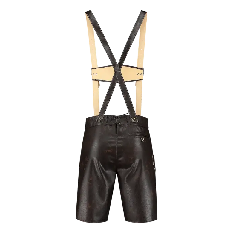 Mørkebrune Lederhosen i Kort Model, 11 Størrelser