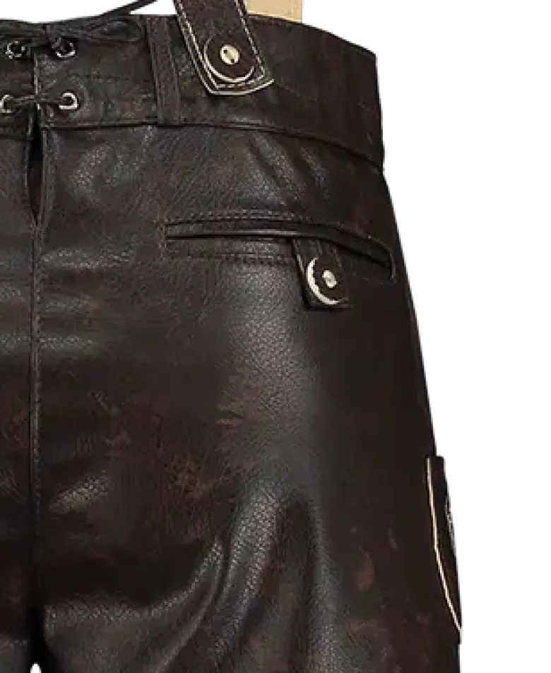 Mørkebrune Lederhosen i Kort Model, 11 Størrelser