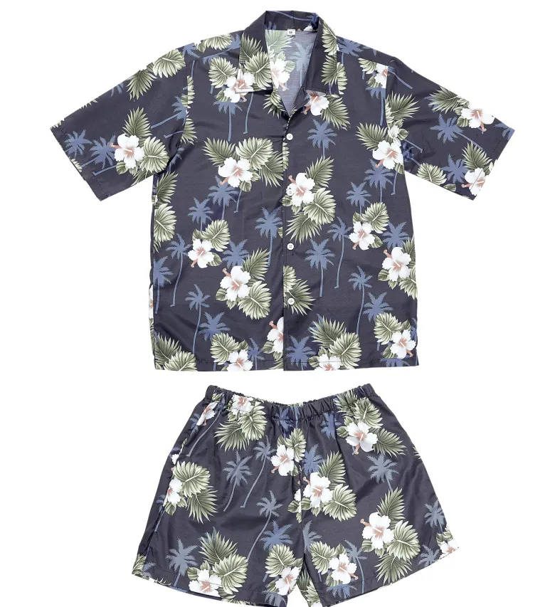 Mørkt Hawaii sæt | Hawaii skjorte & shorts