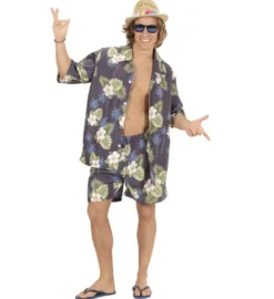 Mørkt Hawaii sæt | Hawaii skjorte & shorts