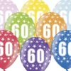 Multifarvet Fødselsdagsballoner - 60 År (30cm.)