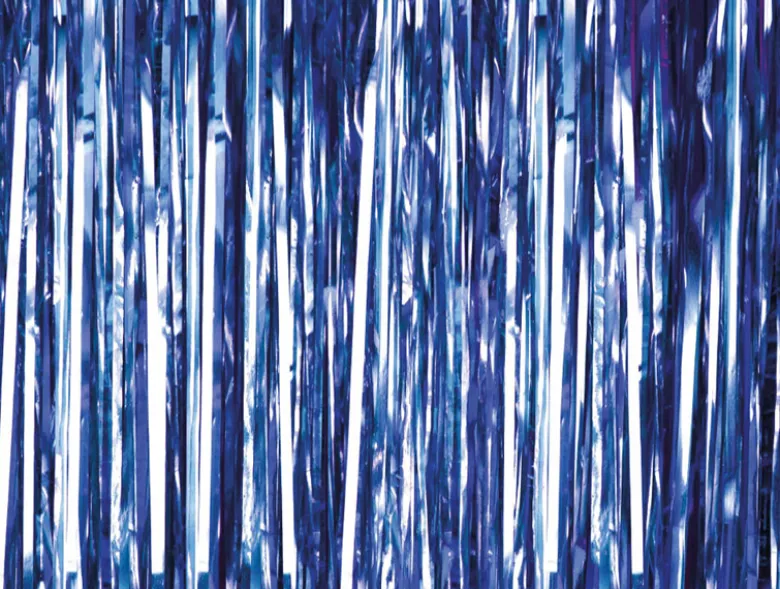 Navyblåt Glimmerforhæng Folie 100x250cm – Festtema®
