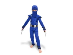 Ninja Kostume, Blå, str. 116-128 cm