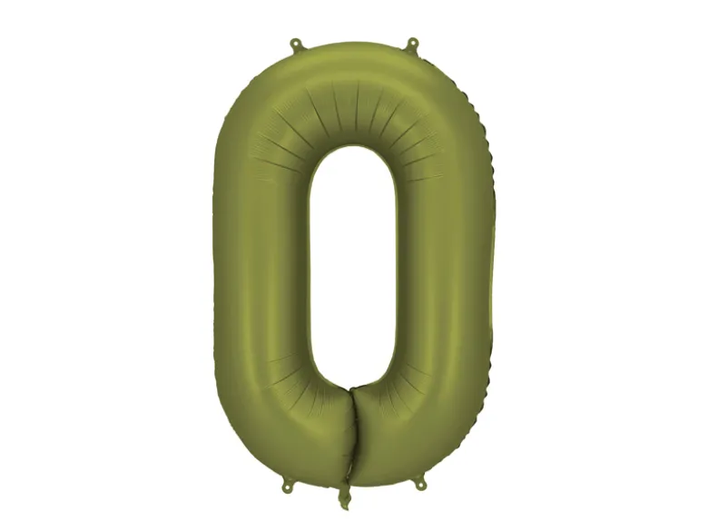 Olivengrøn Tal Ballon 86 cm - 0