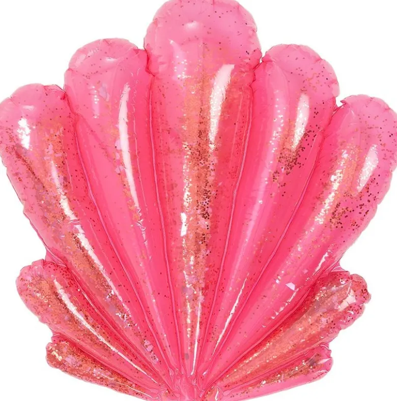 Oppustelig Pink Muslingeskal m/Glimmer