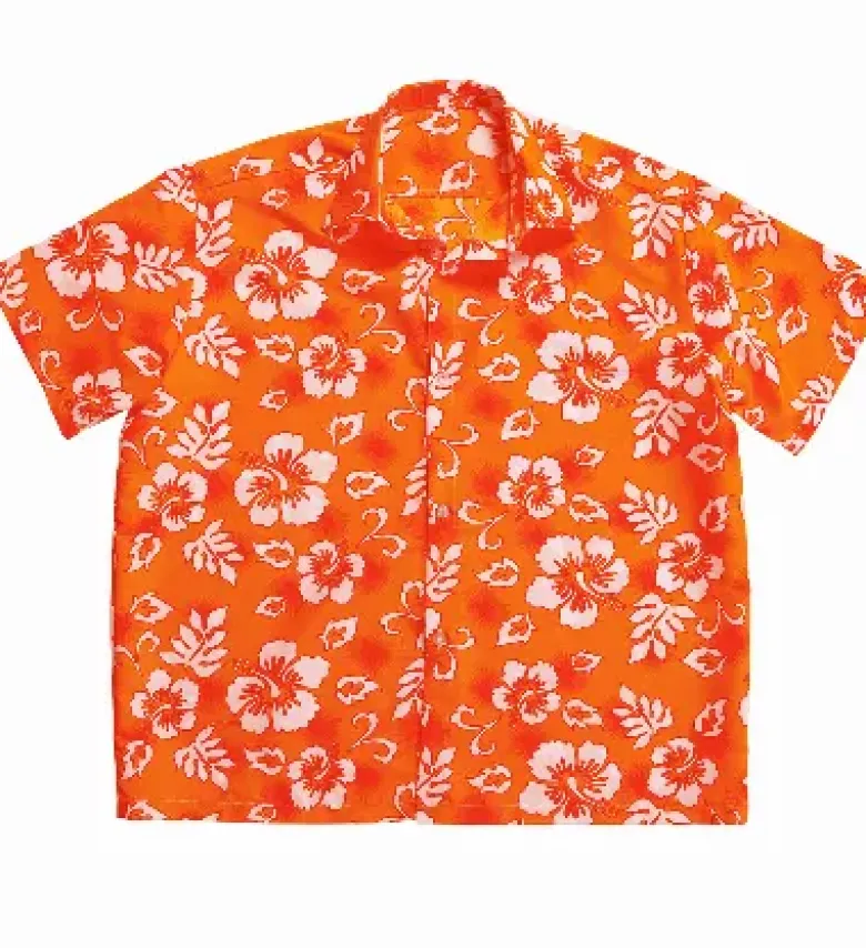 Orange Hawaii skjorte
