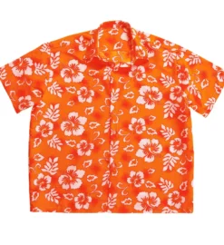 Orange Hawaii skjorte