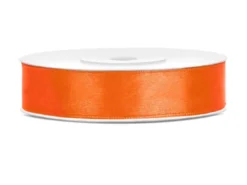 Orange Satinbånd 12 mm, 25 meter
