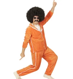 Orange Velour Tracksuit
