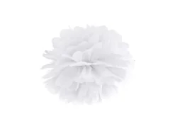 Papir pompom 25cm - hvid
